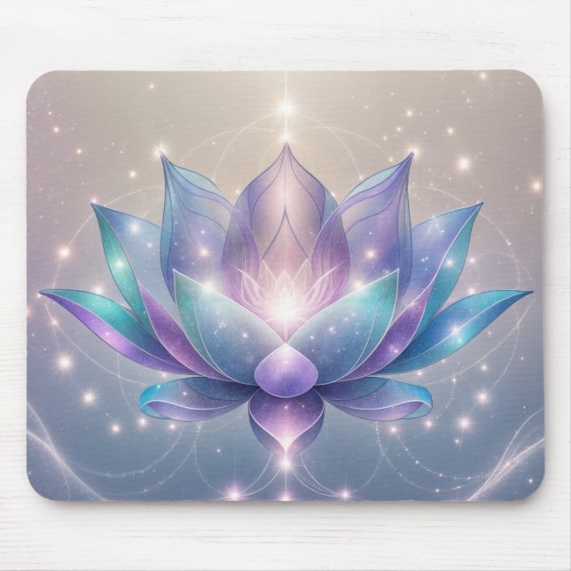 Blått Lotus Meditation Space Shine Mouse Pad Musmatta (Framsidan)