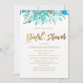 Blått Löv-Blommigt, Möhippa Inbjudningar