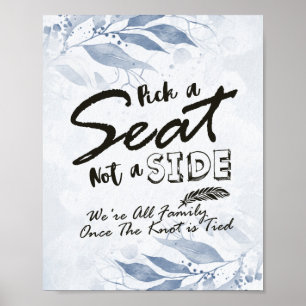 Blått Löv Plocka ett säte som inte är ett sidodäck Poster