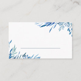 Blått löv tomt platskort placeringskort