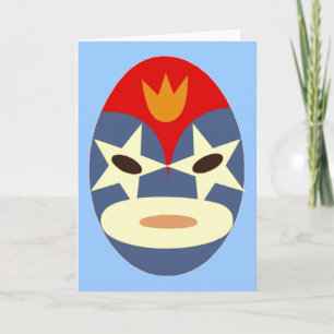 Blått Lucha Libre maskerar Kort
