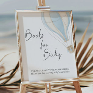 Blått Luftballong, babyskor Bokar för Baby Poster