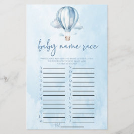 Blått Luftballong Namn Tävling Baby Shower Game