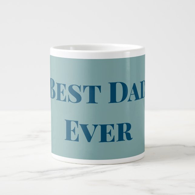 Blått lycklig fars dag är den bästa Pappa någonsin Jumbo Mugg (Framsidan)