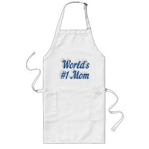 Blått mamma Mors dag Långt Förkläde