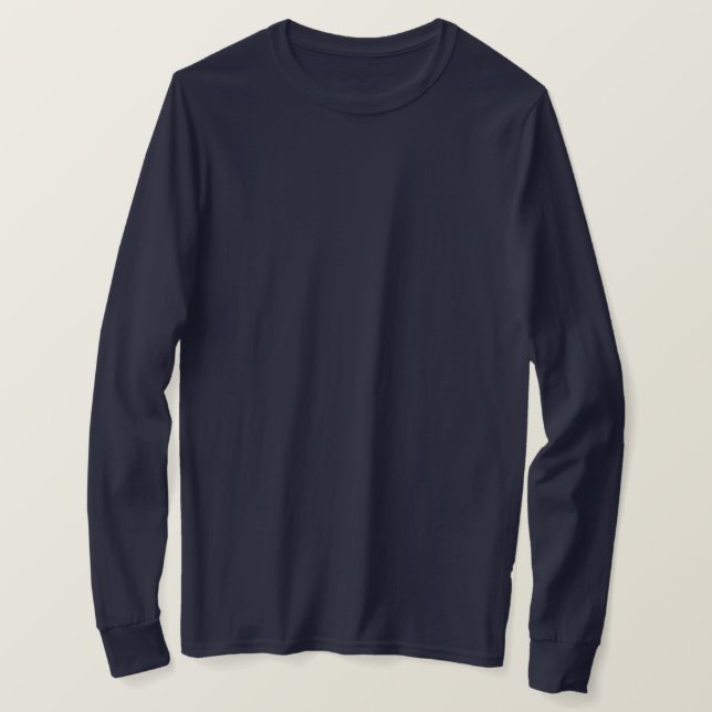 Blått manar-Långärmad T-Shirt/Anpassa T Shirt (Design framsida)