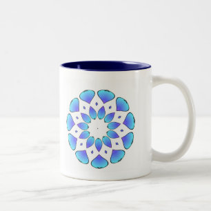 blått mandala Två-Tonad mugg