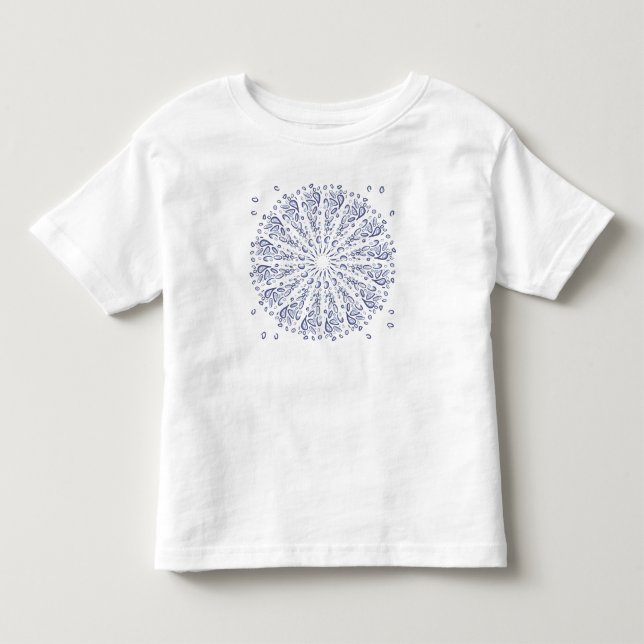 Blått mandalamönster t shirt (Framsida)