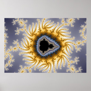 Blått Mandel - Fractalaffisch Poster