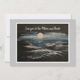 Blått Måne-kort för platta födelsedag Inbjudningar