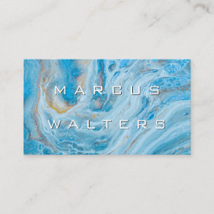 Blått Marble Background Visitkort