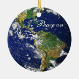 Blått Marble_Peace på Earth_Goodwill till alla Julgransprydnad Keramik