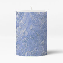 Blått Marble Stil Pillar Candle 3X4