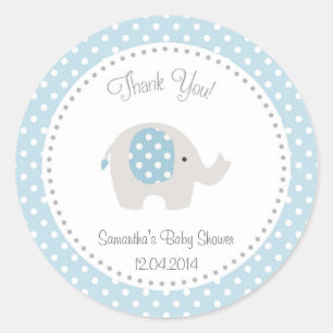 Blått märke för Cute Elephant Baby Shower