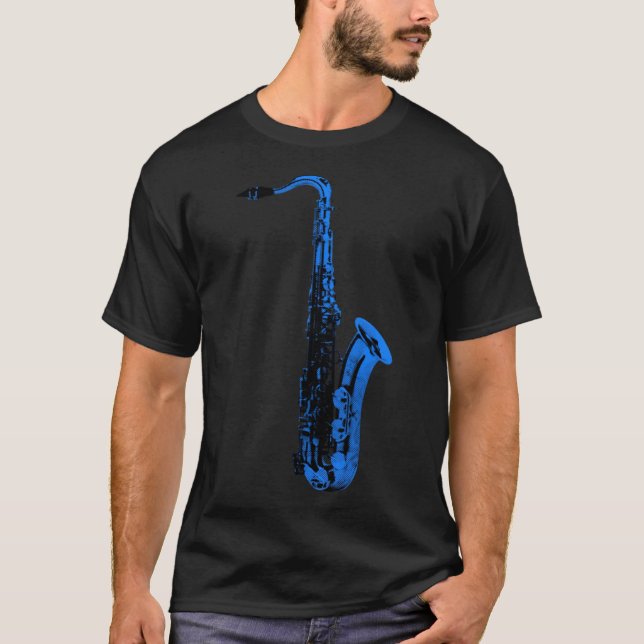 blått märke roligt t shirt (Framsida)
