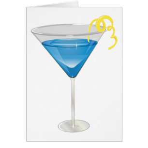 Blått Martini Hälsningskort