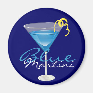 Blått Martini Magnet