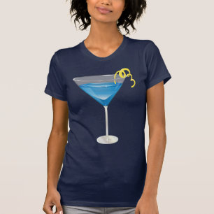 Blått Martini T Shirt