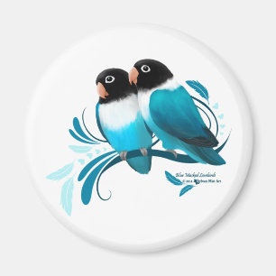 Blått maskerade Lovebirds Magnet