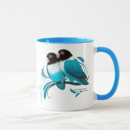 Blått maskerade Lovebirds Mugg