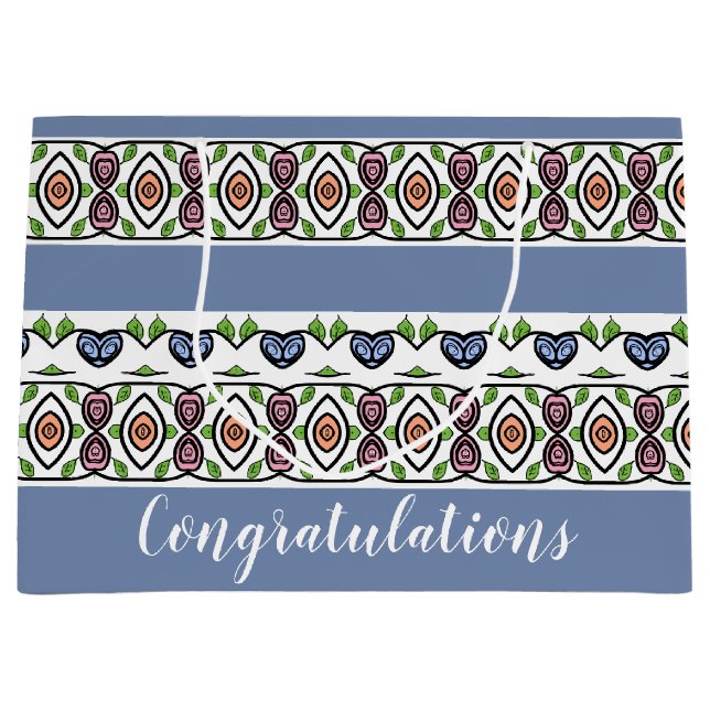 Blått med färgad Mönster (Framsidan)