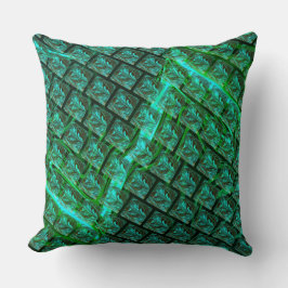 Blått med "flyter" sammanflätade linjer kudde