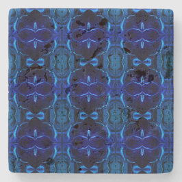 Blått med "flyter" sammanflätade linjer stenunderlägg