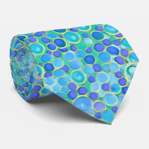 Blått med Guld-bubblor Tie Slips