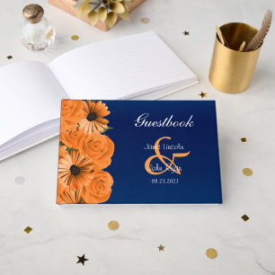 Blått med Orange Ro & Daisy Guestbook Gästböcker