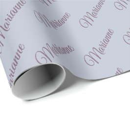 Blått med plommontext. presentpapper