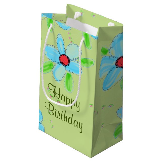 Blått med röd dekorfärg (Baksidan Vinklad)