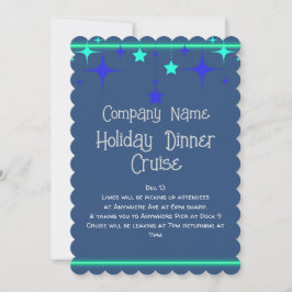 Blått med skalmarkörer inbjudningar