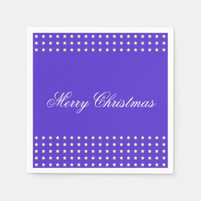 Blått med stjärnor Skriv ut julklackservetter Pappersservett (Framsidan)