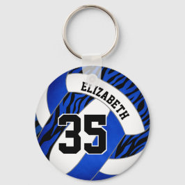 blått med zebra ränder accentflickor volleyball nyckelring