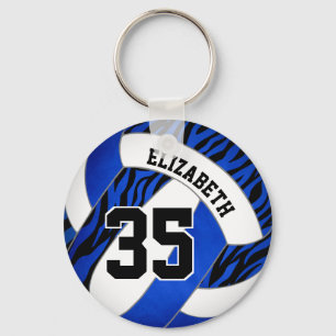 blått med zebra ränder accentflickor volleyball nyckelring