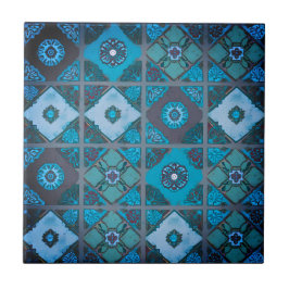 Blått Medelhavsblock, keramiskt plattor Kakelplatta