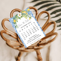 Blått Medelhavskalender som inte är foto spara dat