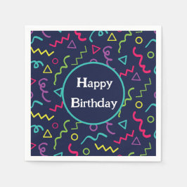Blått Memphis Mönster-födelsedagen Pappersservett