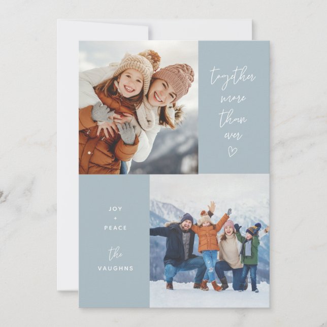 Blått, mer än någonsin tidigare, 2-foto-Helgdag-ko Julkort (Framsida)