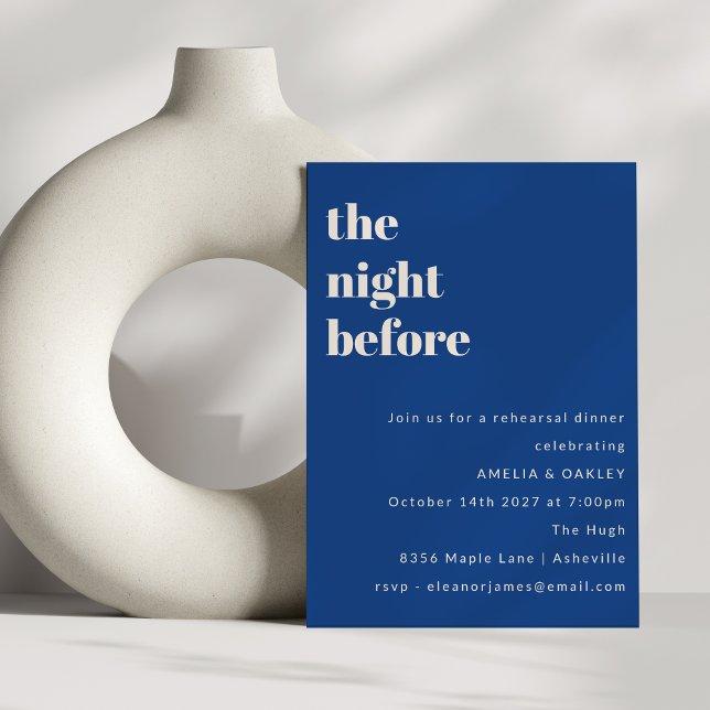 Blått minimalistiskt Fransk blått repetitionsmål Inbjudningar (Skapare uppladdad)