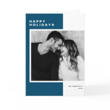 Blått, minimalistiskt Glad helg-foto för Färg-bloc