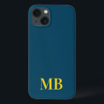 Blått, minimalistiskt, initialt monogram<br><div class="desc">Blått,  minimalistiskt,  första monogramtelefonväska. Skapa din egen personlig iphone case med anpassningsbar initial namn.</div>