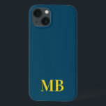 Blått, minimalistiskt, initialt monogram<br><div class="desc">Blått,  minimalistiskt,  första monogramtelefonväska. Skapa din egen personlig iphone case med anpassningsbar initial namn.</div>