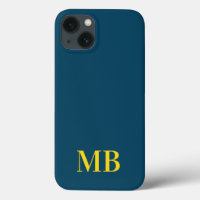 Blått, minimalistiskt, initialt monogram