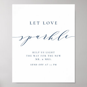 Blått minimalistiskt skript Bröllop Låt Kärlek Gni Poster