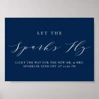 Blått, minimalistiskt skript Låt Sparks Fly Bröllo