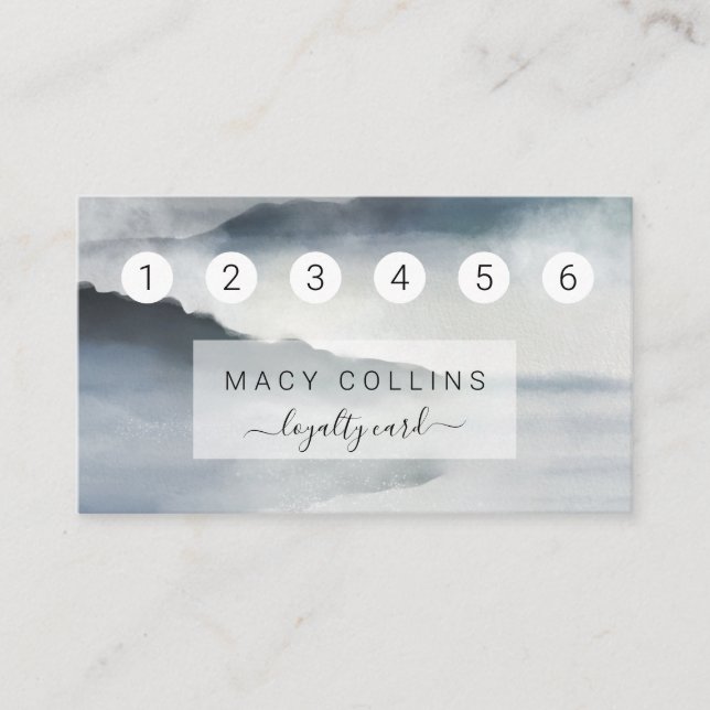 Blått mistfärgat berg av förmånskort visitkort (Framsida)