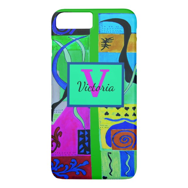 Blått Mode Abstrakt inspiration från Matisse Case-Mate iPhone Skal (Baksida)