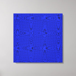 Blått, modern geometrisk Abstrakt Wave Mönster Canvastryck