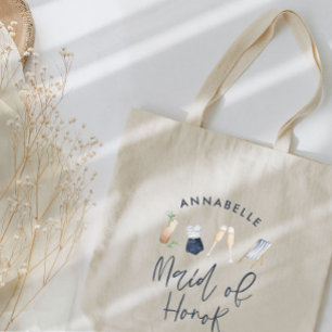 Blått, modernt cocktailmanus maid of honor tygkasse